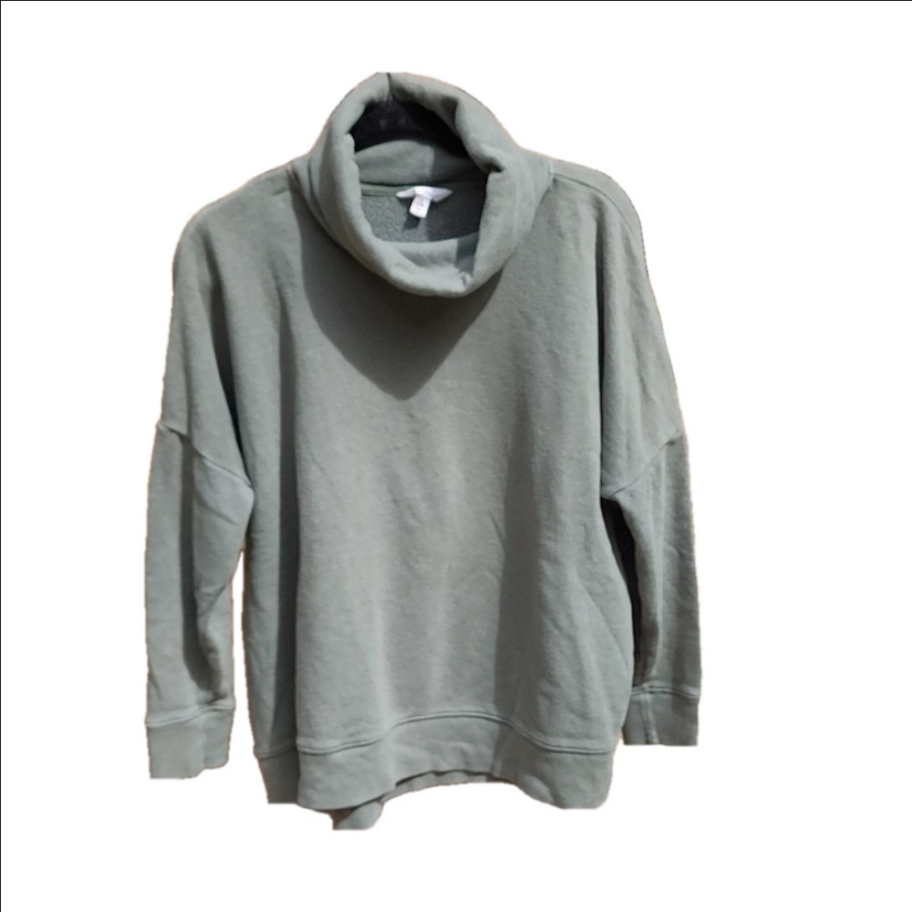 Time and Tru Sage Green Cowl Neck Oversized Sweatshirt Womens Size Small